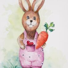 Hase mit Möhre