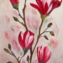 Rote Magnolien